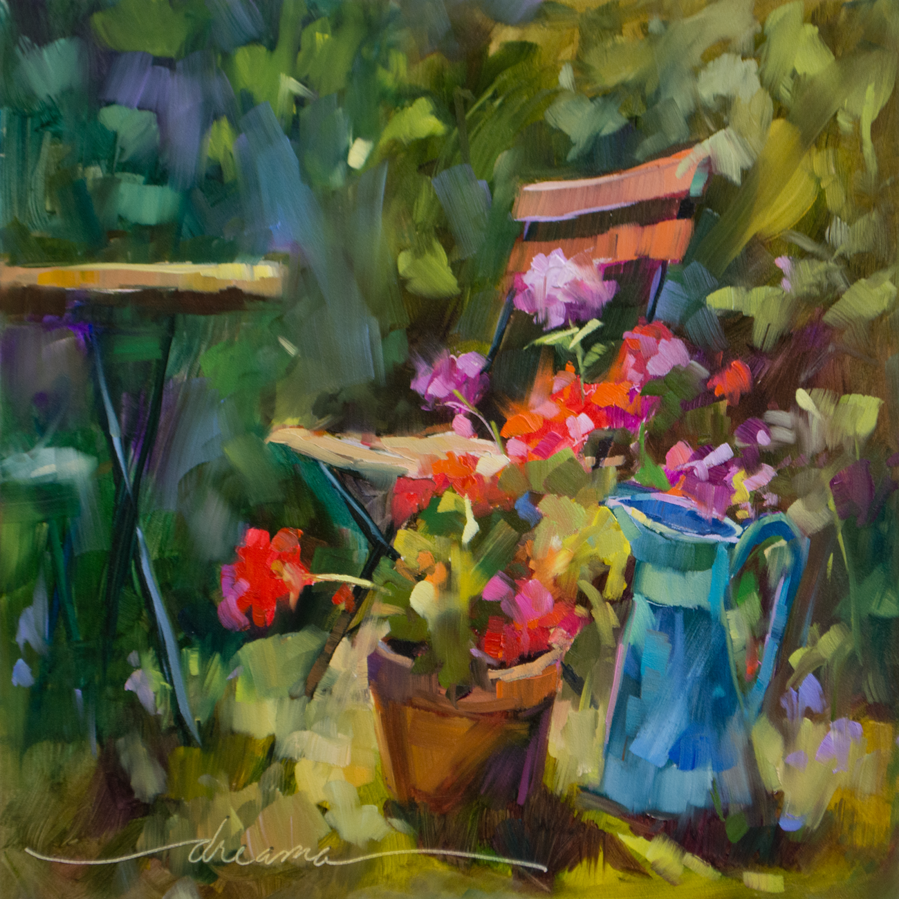 "You Must Come to My Garden" Colorful and Original Oils of All Things French by Artist Dreama Tolle Perry