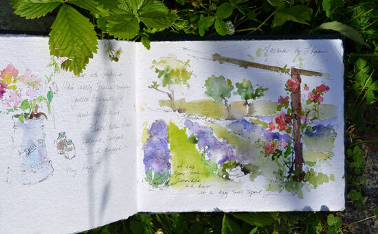 Lavender Field Watercolor Journal - Dreama Perry - https://dreamatolleperry.com
